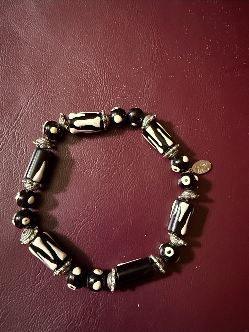 Cookie Lee Black and White Beaded Bracelet